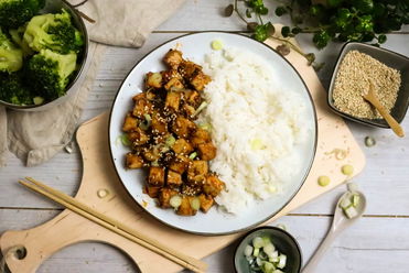 Sticky Tofu mit Jasmin Reis