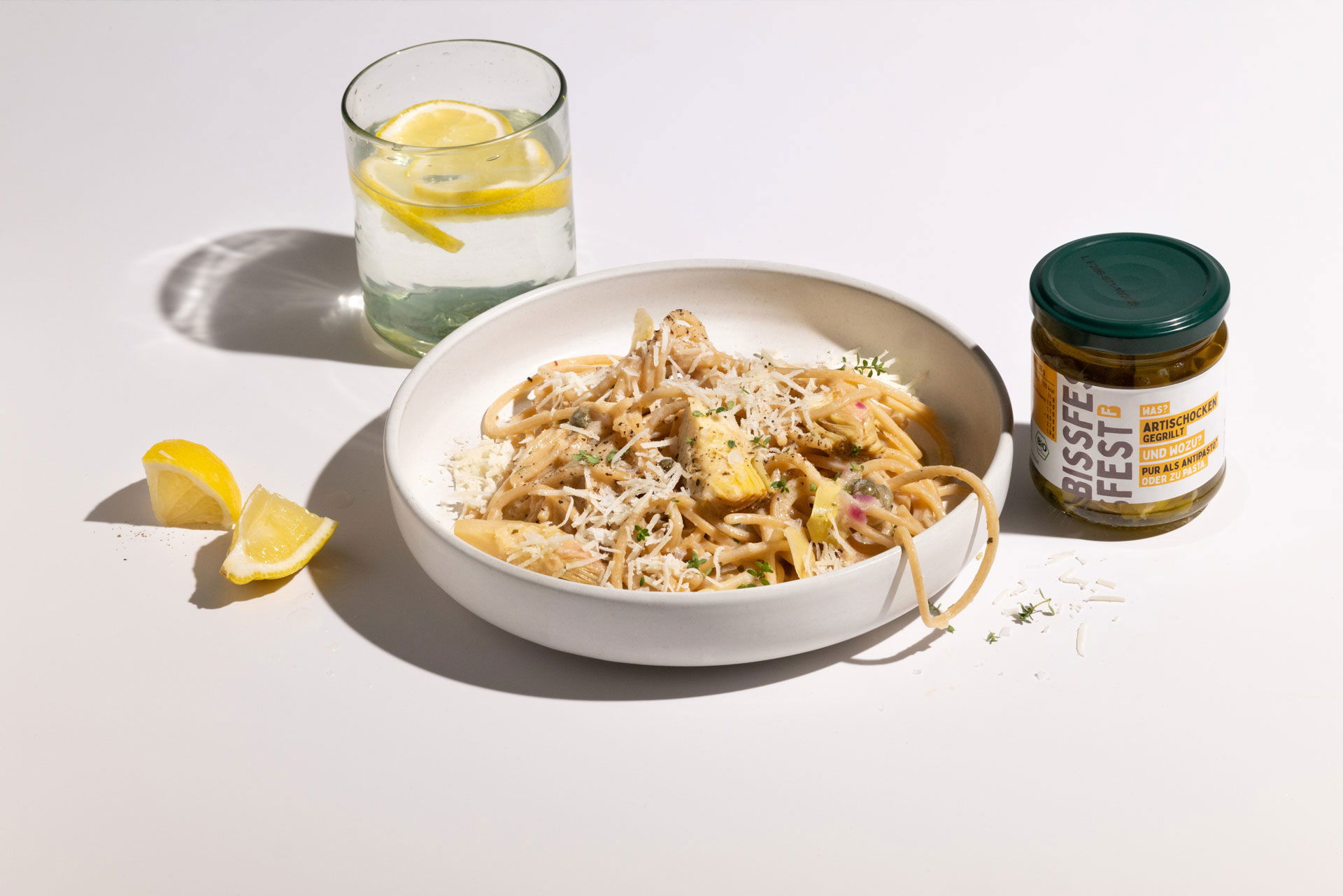Vollkorn Spaghetti mit Zitrone &amp; Artischocken | REZEPT | REISHUNGER