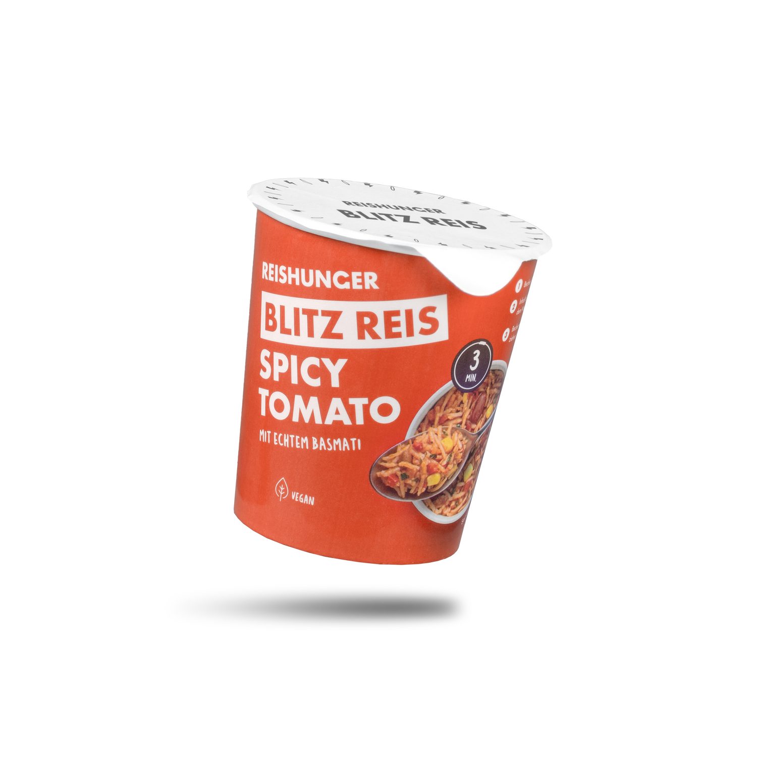 Blitz Reis Spicy Tomato (6 x 70 g) | Fertig in 3 Minuten | Tomatiger Basmati Reis | Leicht fruchtig scharf