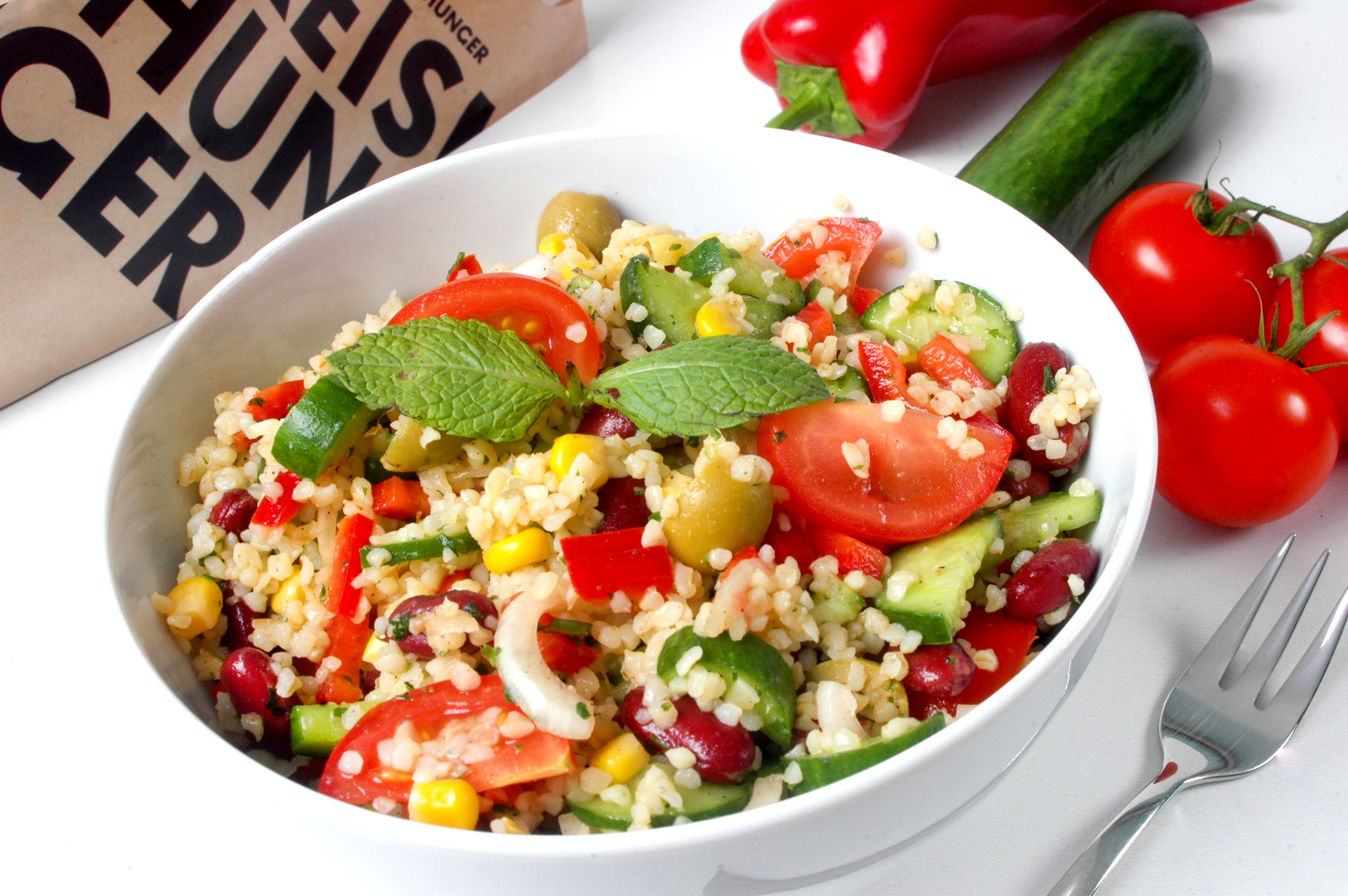 Bunter Bulgursalat mit Minze