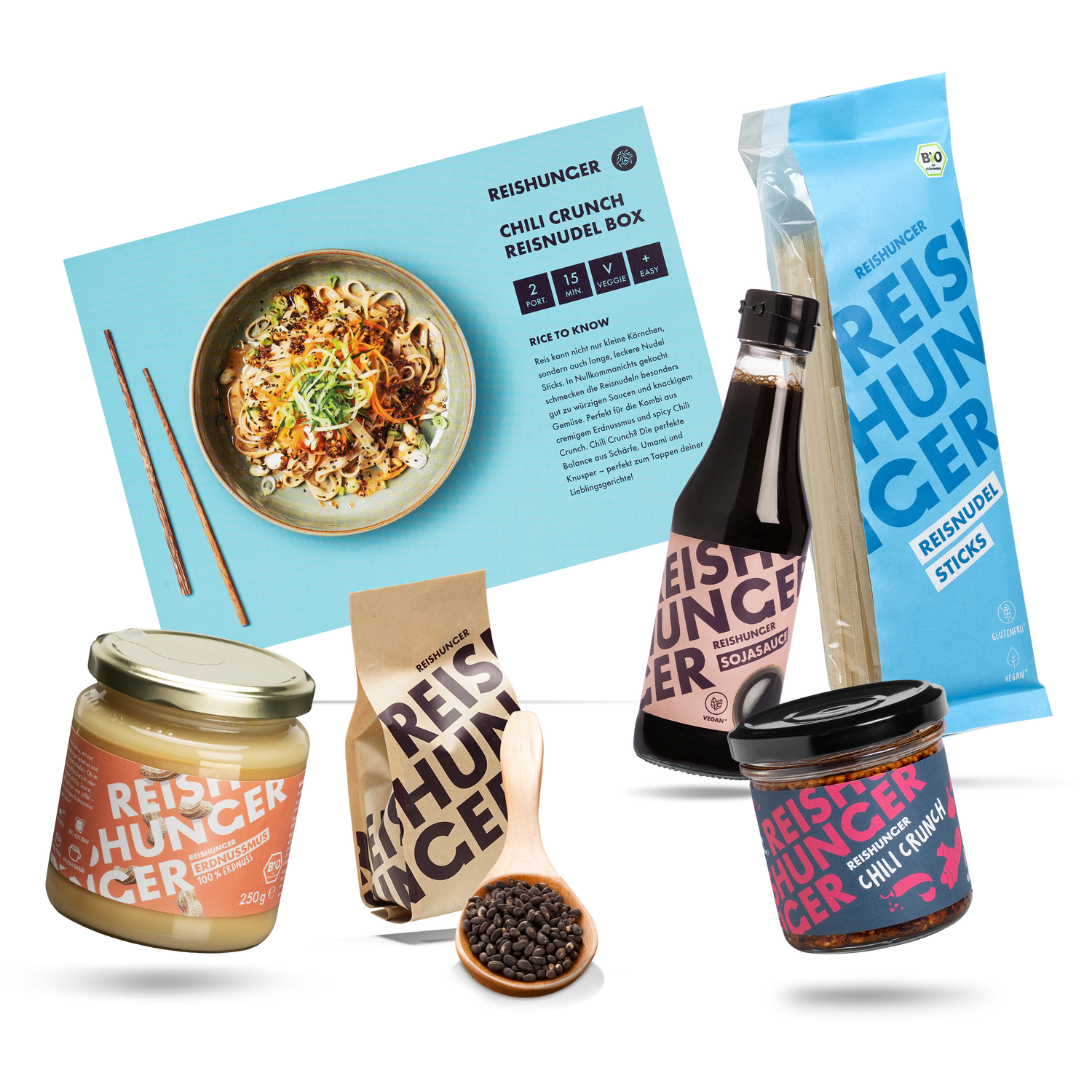 Dark Chili Reisnudel Box | Reisnudeln mit Chili selber machen | Zutaten für 3 Personen | Vegan