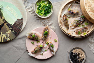 Gedämpfte Dumplings in Reispapier