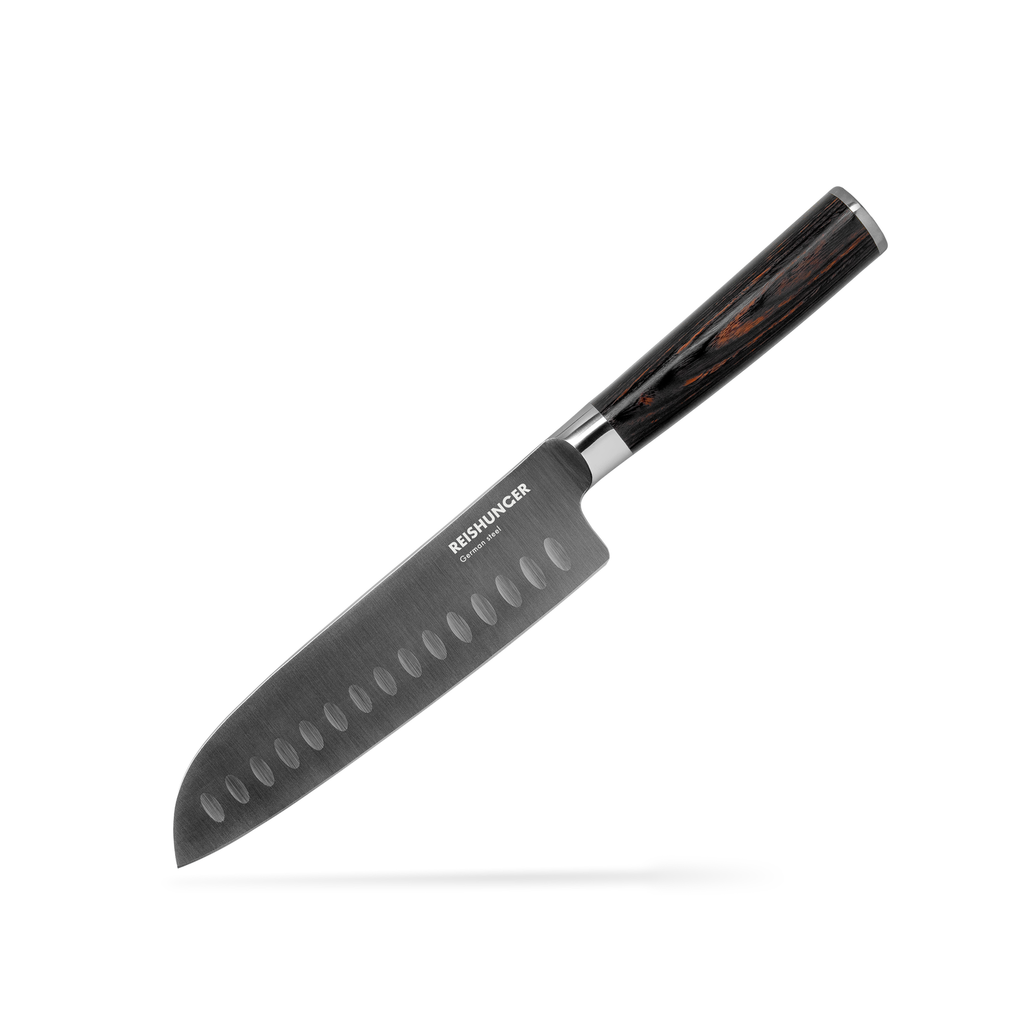 Edelstahl Santoku Messer | Breite Klinge aus hochwertigem deutschen Stahl | Perfekt für Fleisch, Fisch & Gemüse | Robust & scharf | Kein Haften