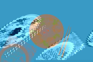 Gedämpfte Reispapier Dumplings aus dem Reiskocher