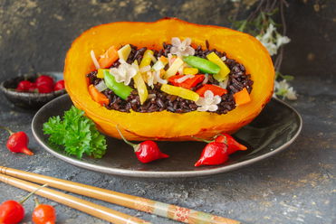 Gefüllter Hokkaidokürbis