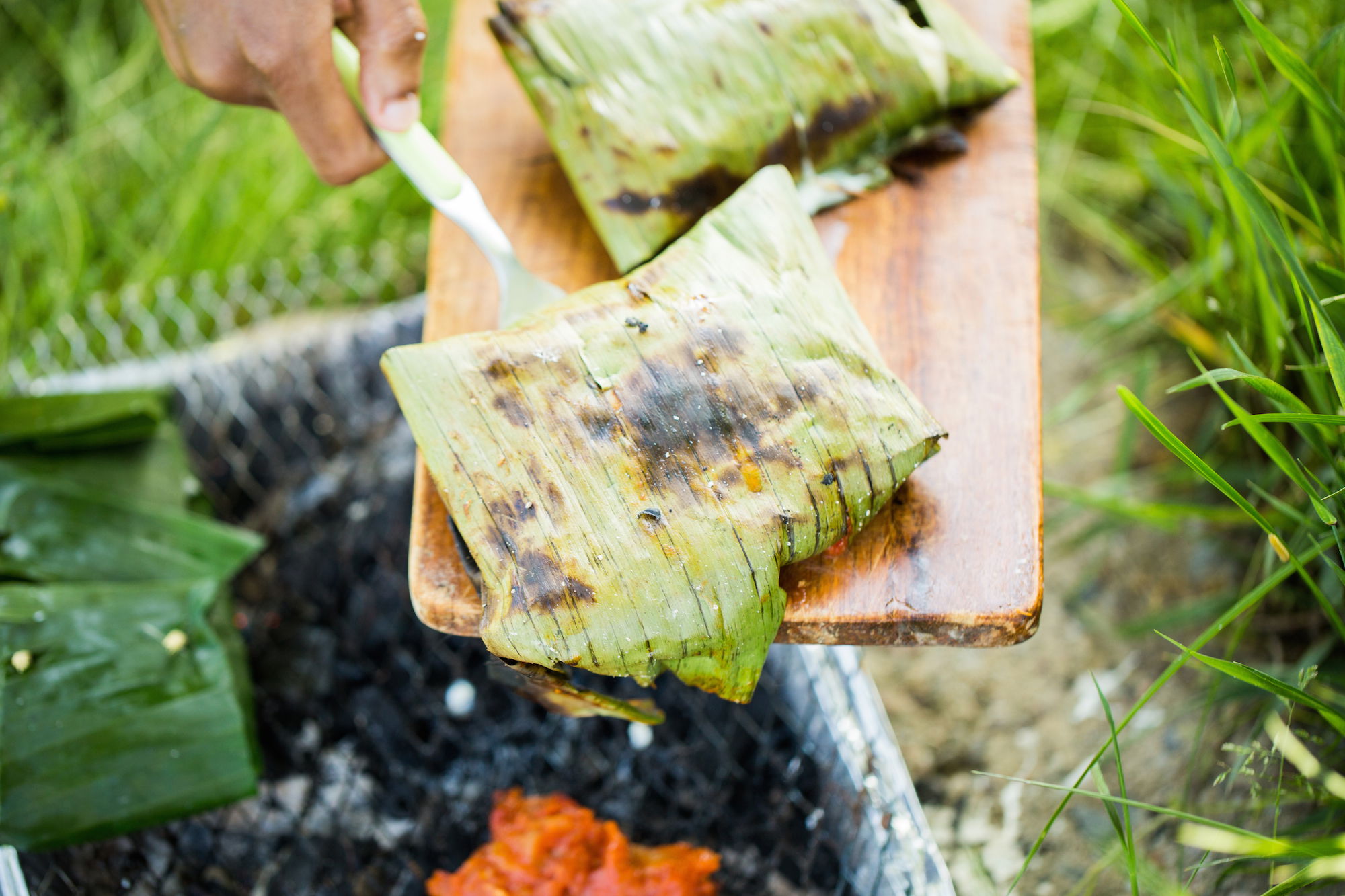 Gegrillter Fisch mit Bulgur