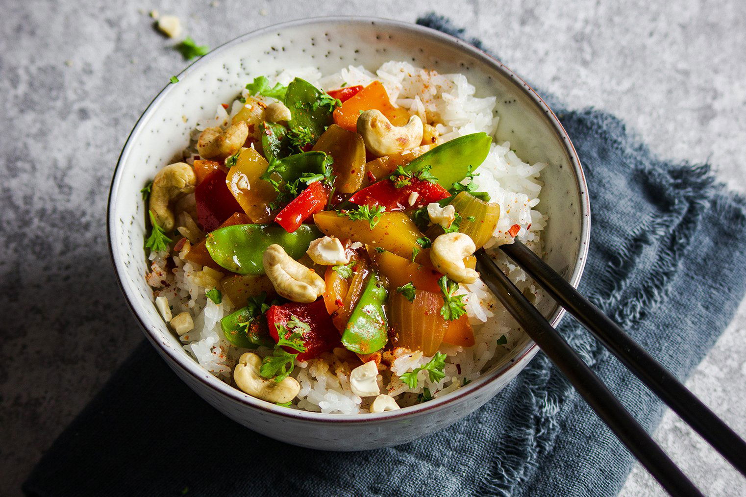 Gemüsepfanne Teriyaki mit Jasmin Reis | REISHUNGER