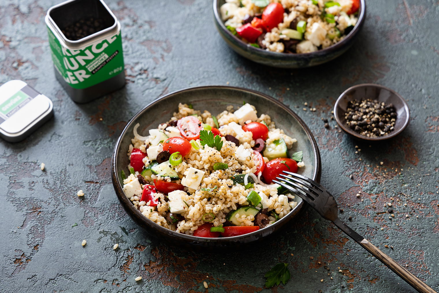 Griechischer Reissalat mit Natur Reis