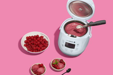 Himbeereis mit Kokosmilch