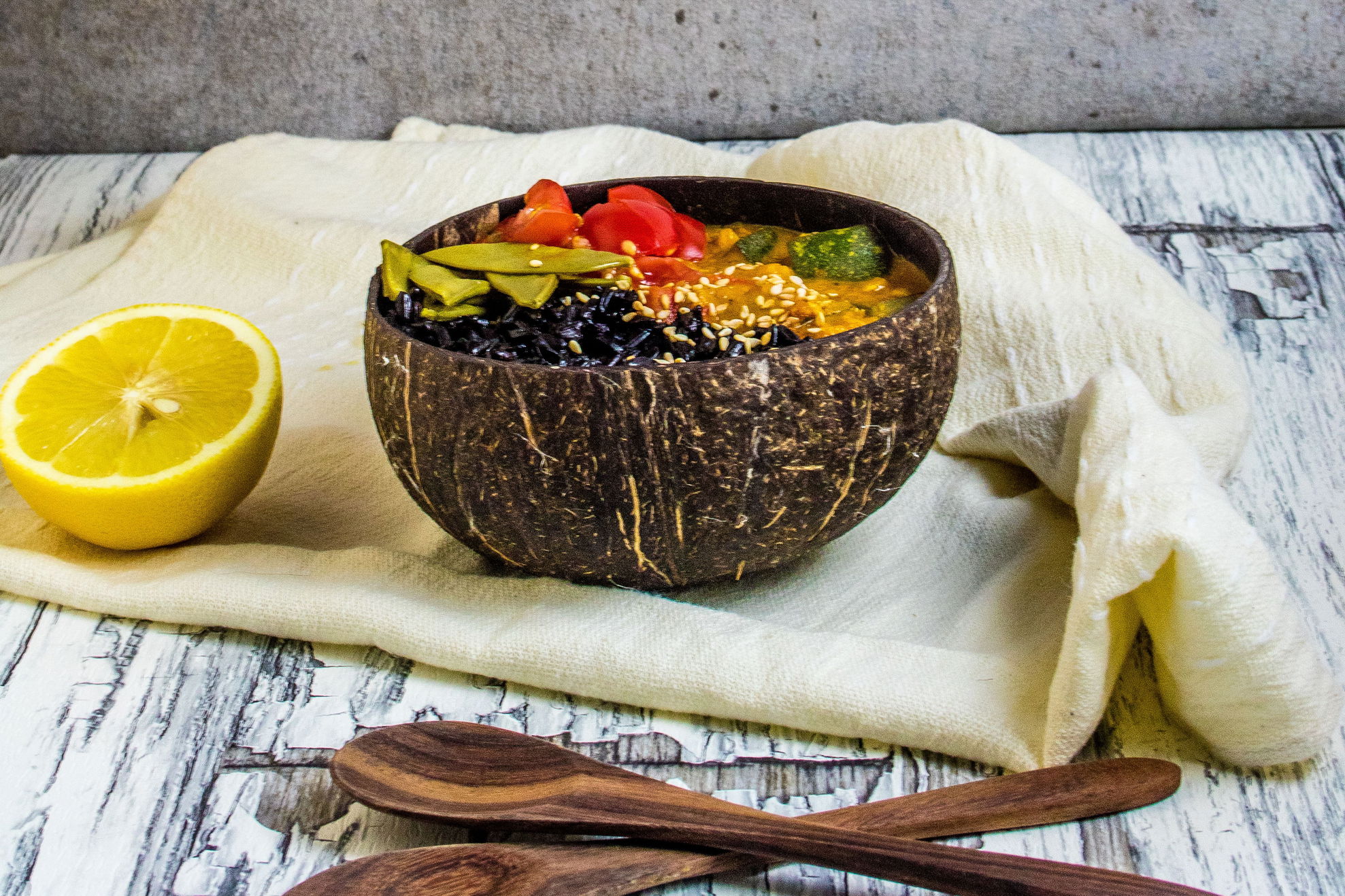 Indisches Linsen Curry mit Schwarzem Reis