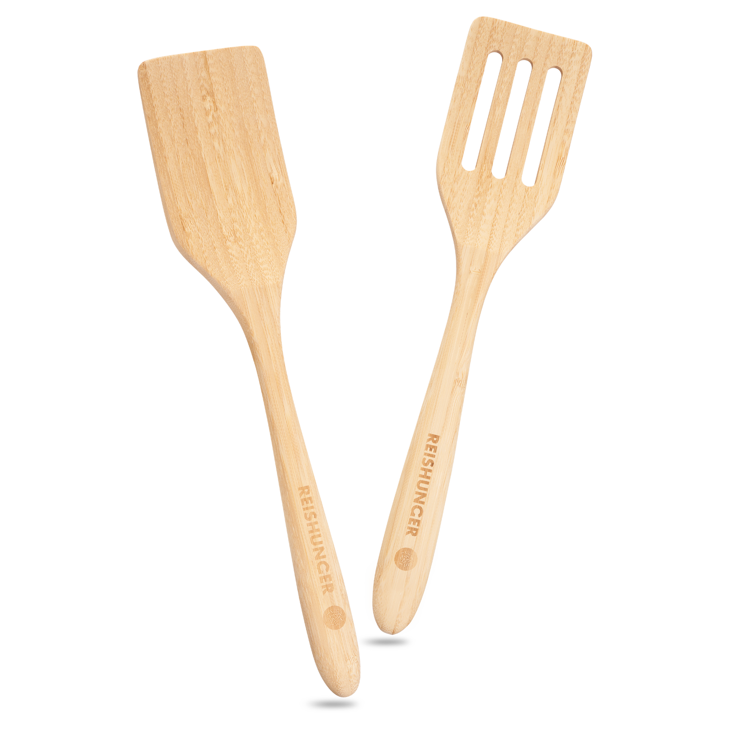 Pfannenwender Set aus Bambus (2-teilig) | Perfekt zum Braten & Wenden | Ideal für beschichtete Pfannen