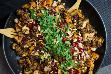 Kürbis Pfanne mit Schwarzer Quinoa