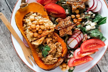 Kürbisrisotto im Butternut Boot