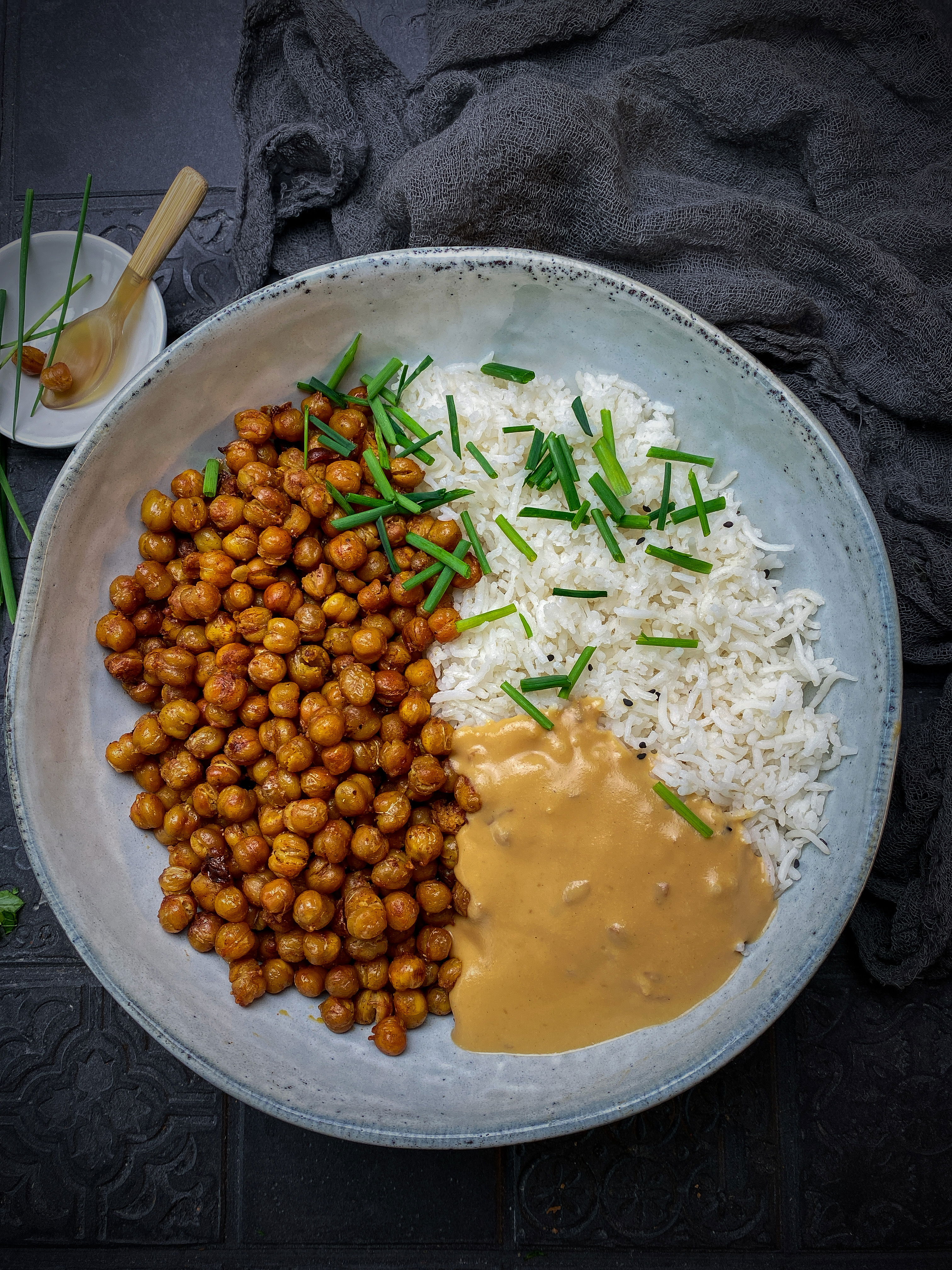 Elegantes Kichererbsen Mit Reis Fotos