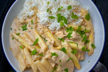 Spargel-Hähnchen Pfanne