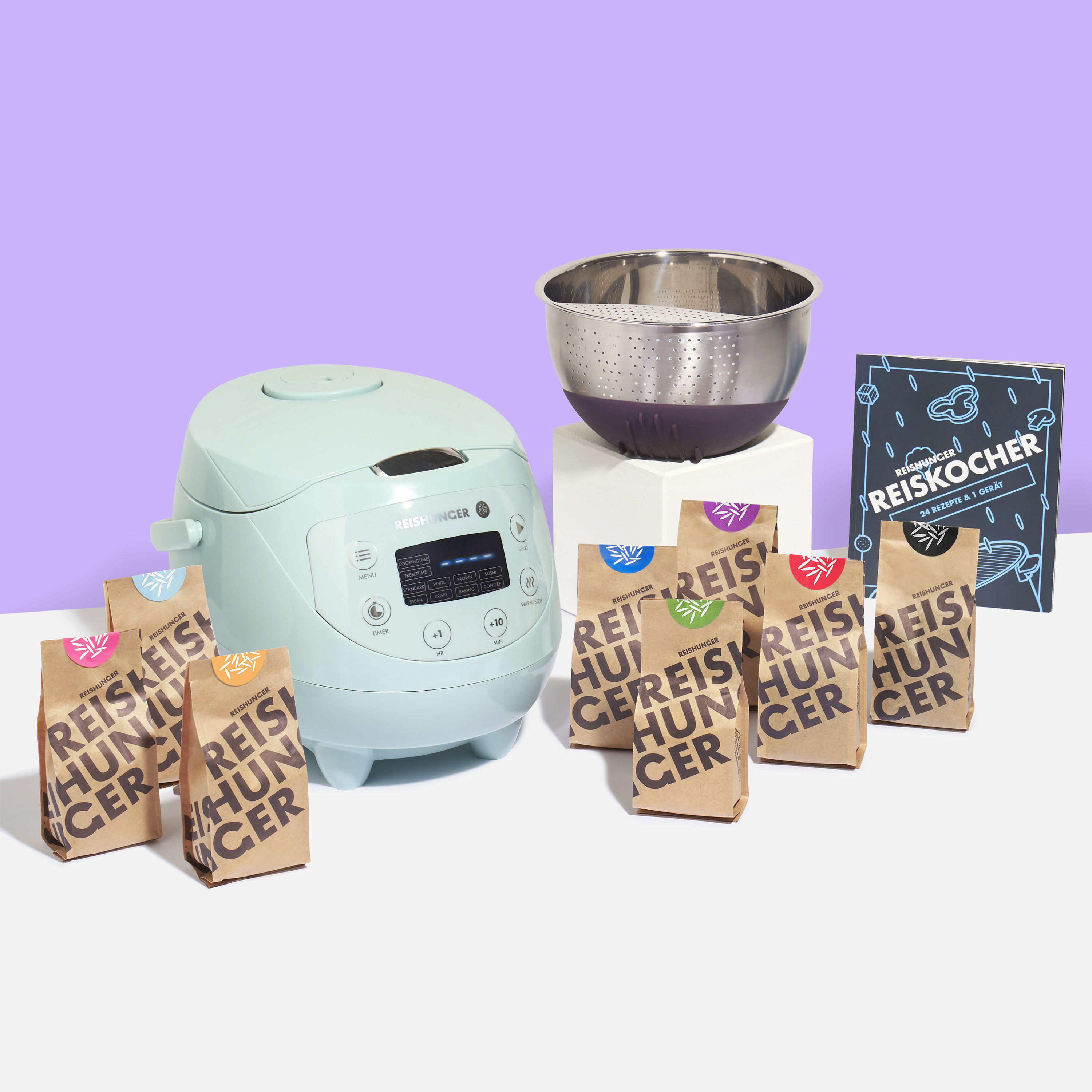 Digitaler Mini Reiskocher Starter Set mit Reis | REISHUNGER