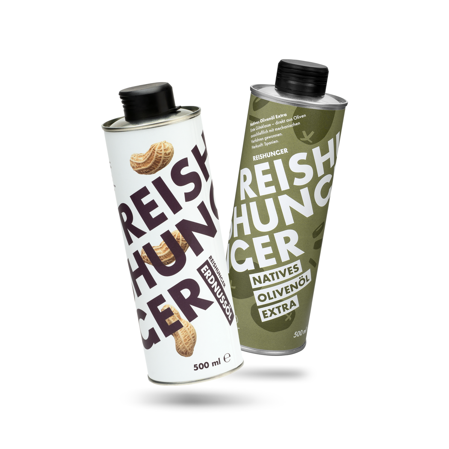 Natives Olivenöl Extra & Erdnussöl (2 x 500 ml) | Speiseöle perfekt zum Kochen & Verfeinern | Premium Qualität