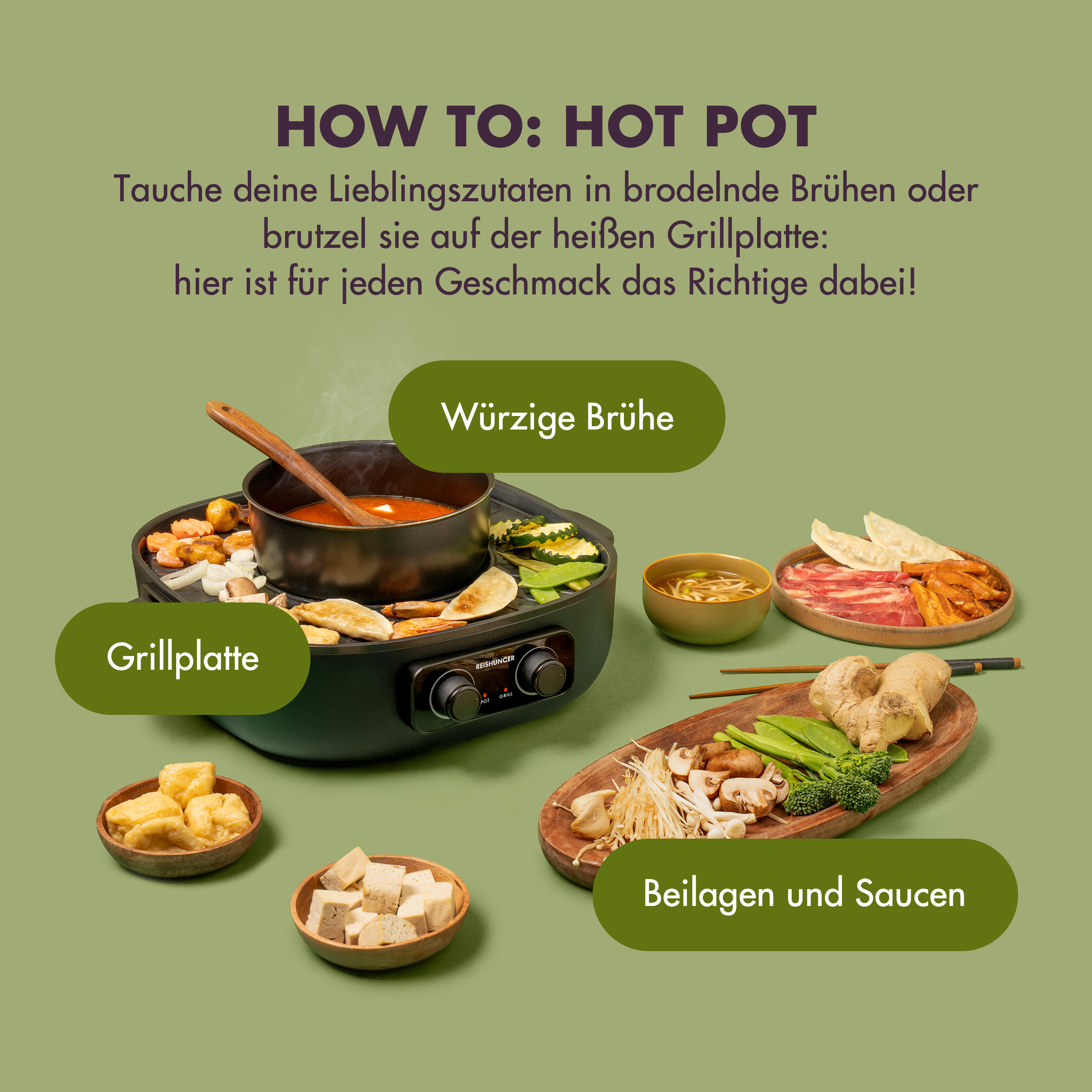 Hot Pot kaufen | mit Grillplatte | Reishunger