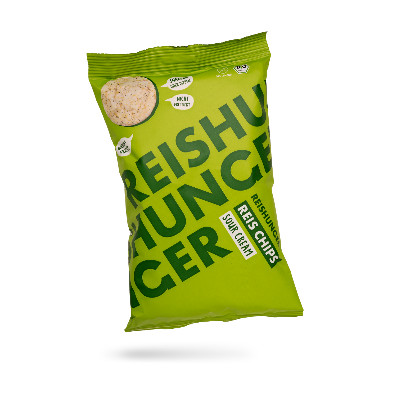 Bio Reis Chips Sour Cream (4 x 50 g) | Kartoffelchips-Alternative aus Bio-Vollkorn Reis | Glutenfrei