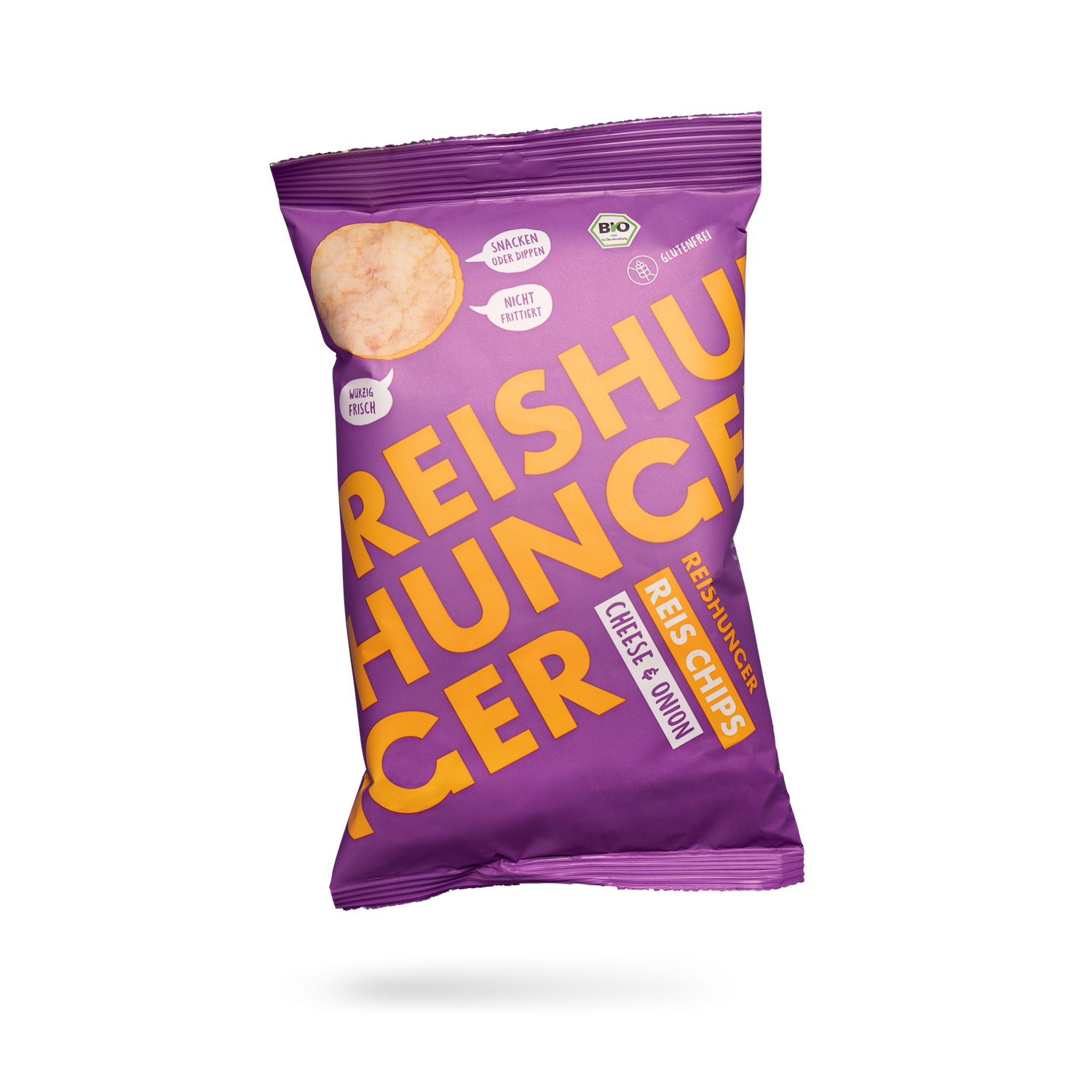 Bio Reis Chips Cheese & Onion (8 x 50 g) | Kartoffelchips-Alternative aus Bio-Vollkorn Reis | Glutenfrei