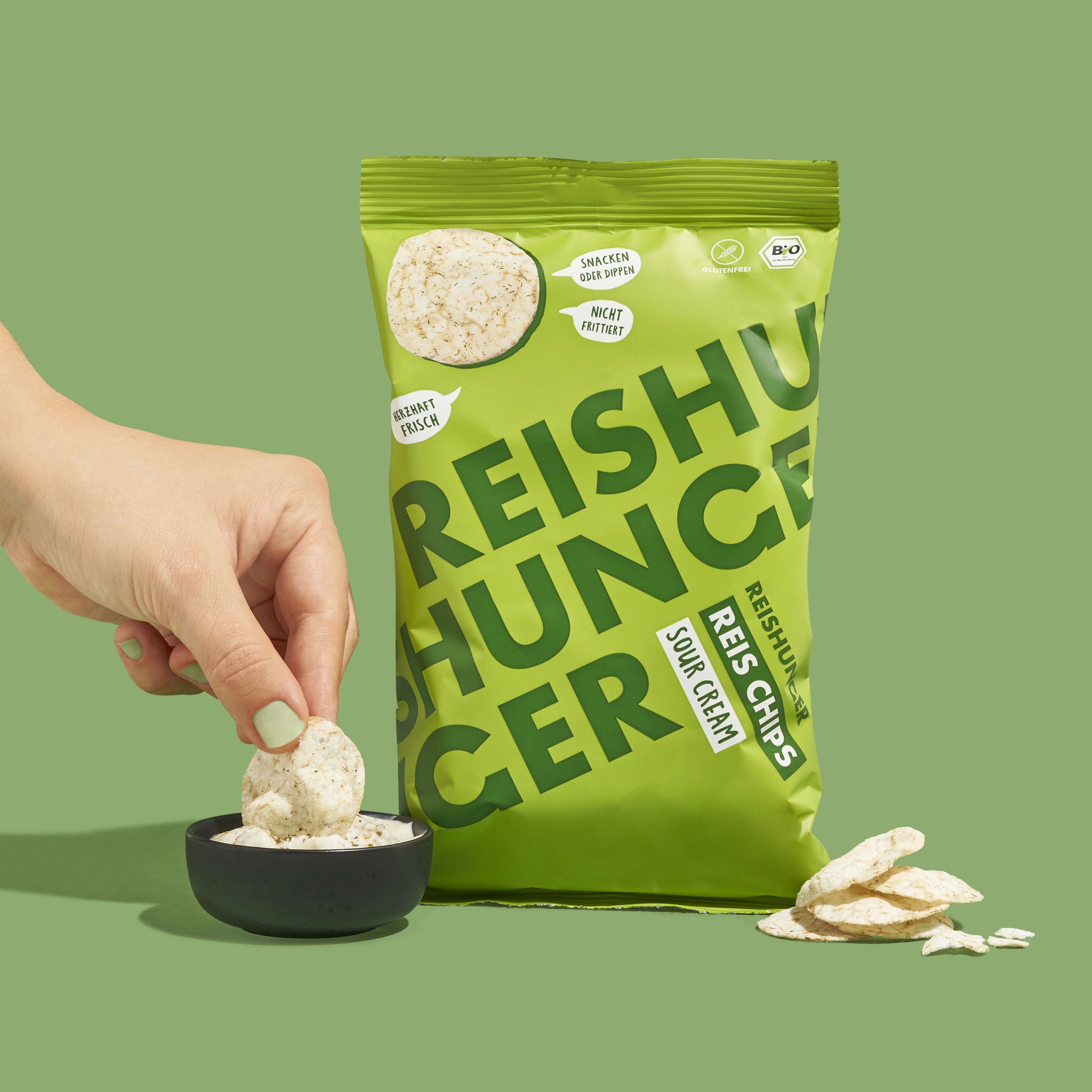 Reis Chips kaufen | Sour Cream Geschmack | Bio | REISHUNGER