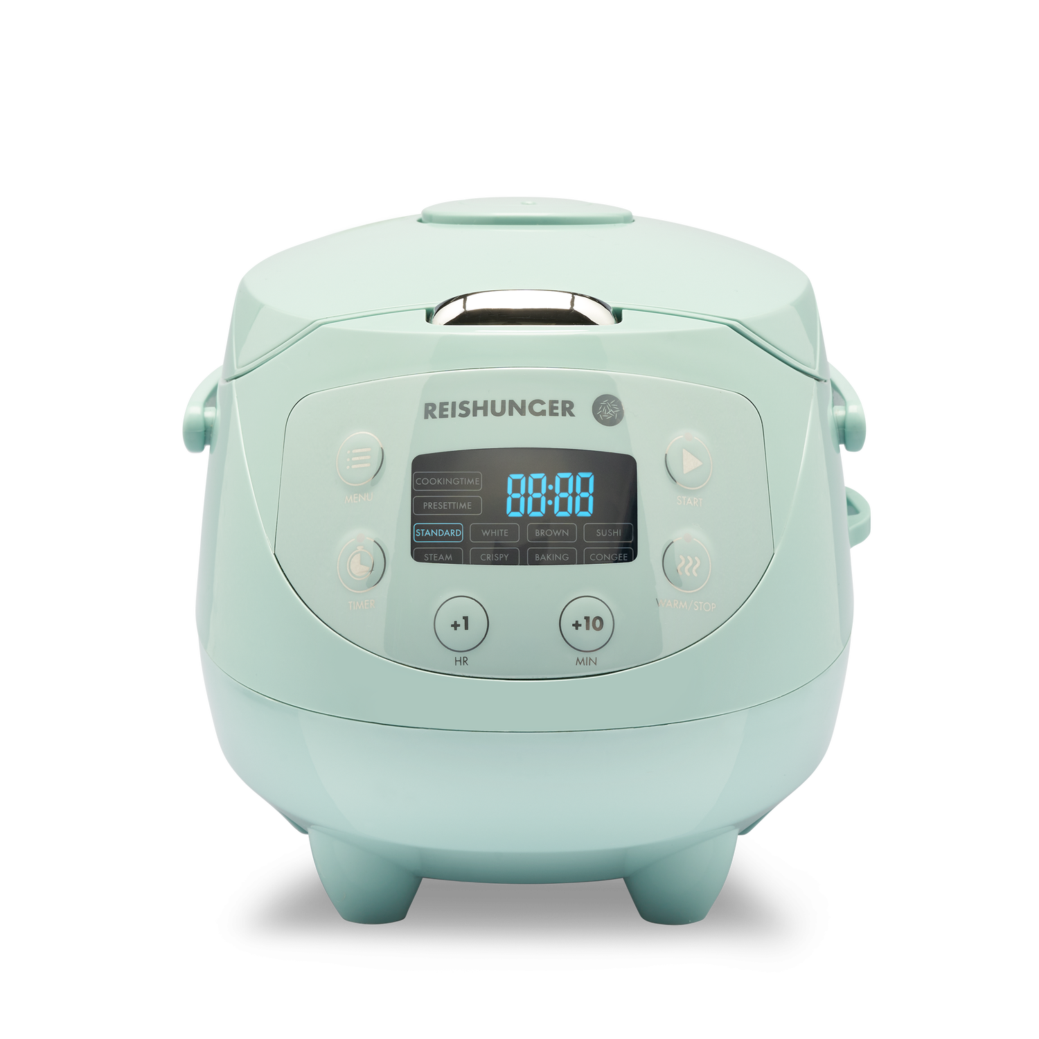 Reishunger Digitaler Mini Reiskocher (0,6 l) | Mint | 8 Programme | Reis kochen für 6 Personen