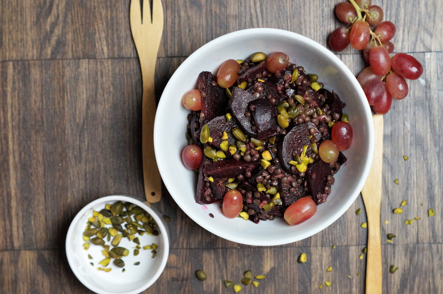 rote bete rote linsen salat