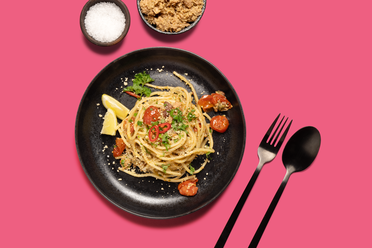 Spaghetti mit veganem Thunfisch