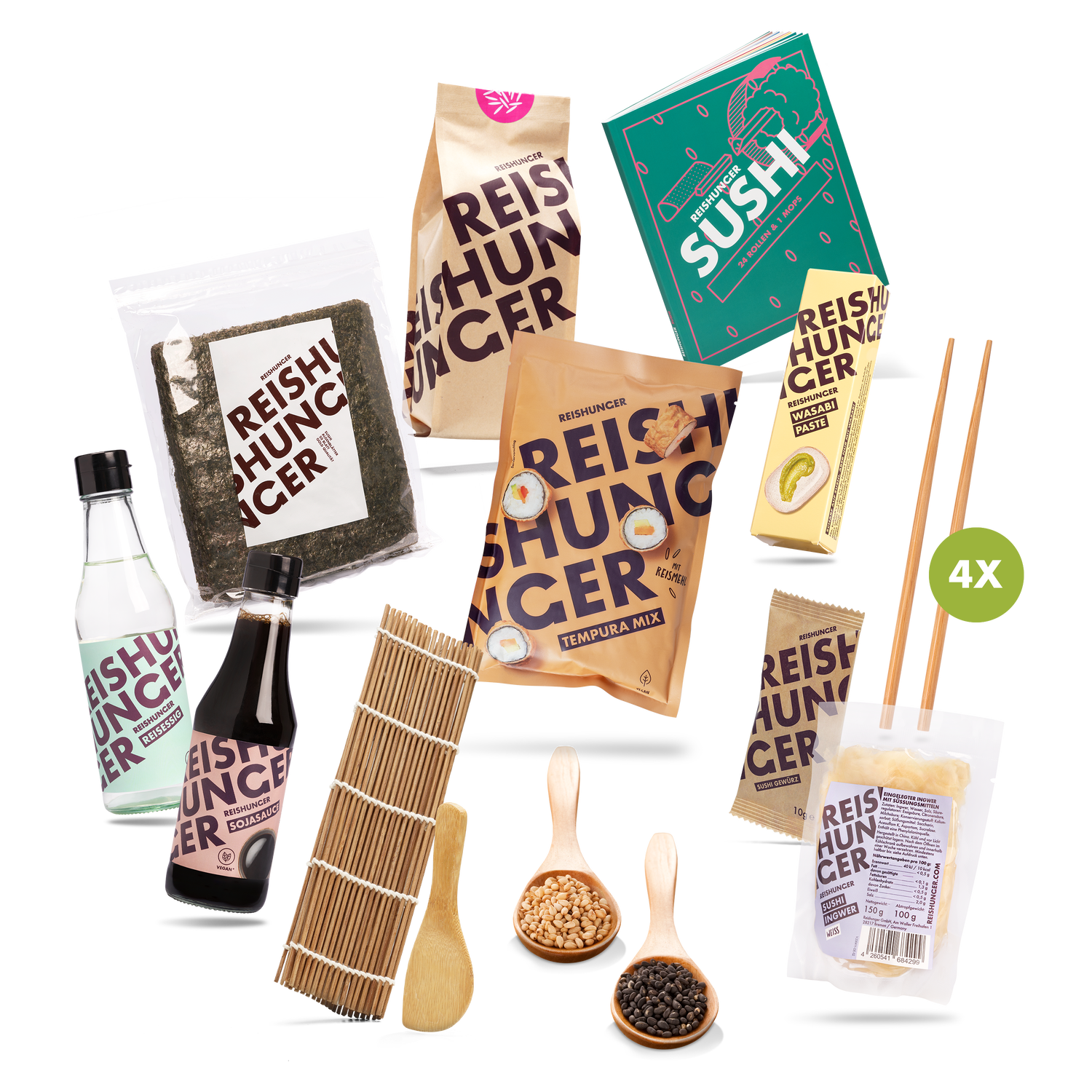 Sushi Premium Box | Alle Grundzutaten & Zubehör | Set für 4 Personen