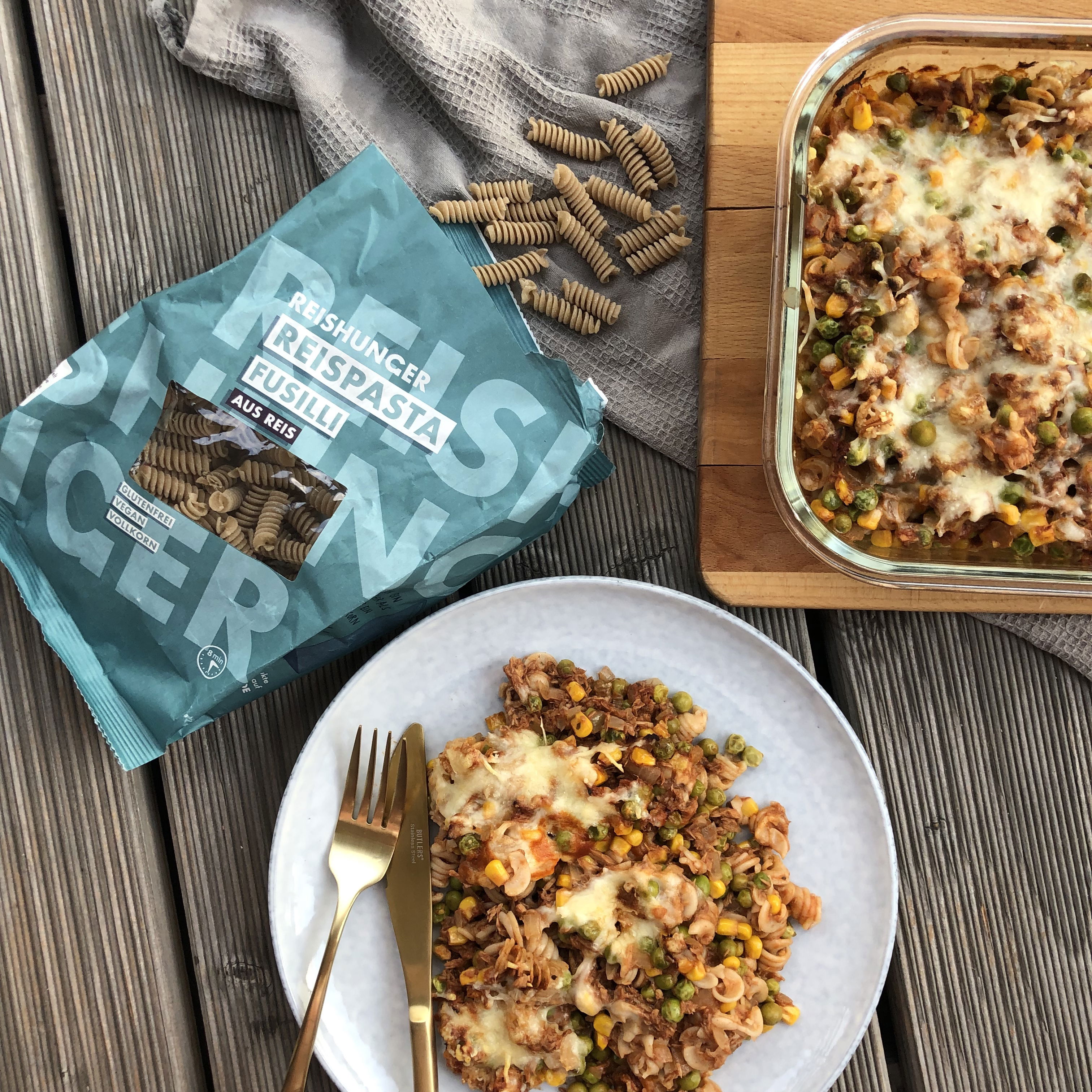 Thunfisch-Reispasta-Auflauf