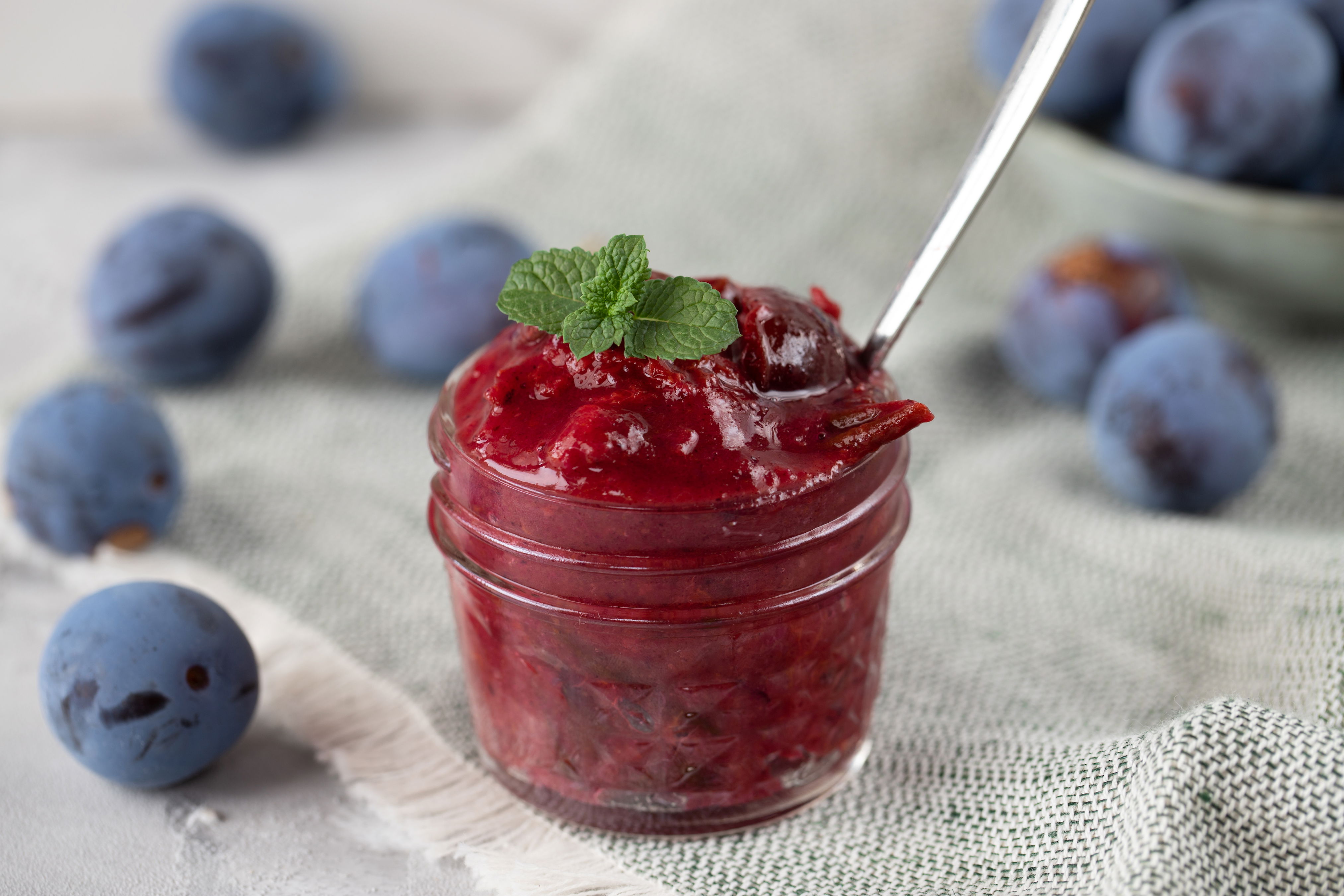 Vanille-Mohn-Milchreis mit Pflaumenkompott