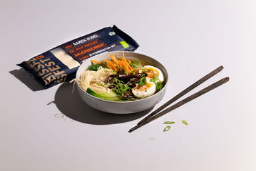 Vegetarische Shoyu Ramen Suppe