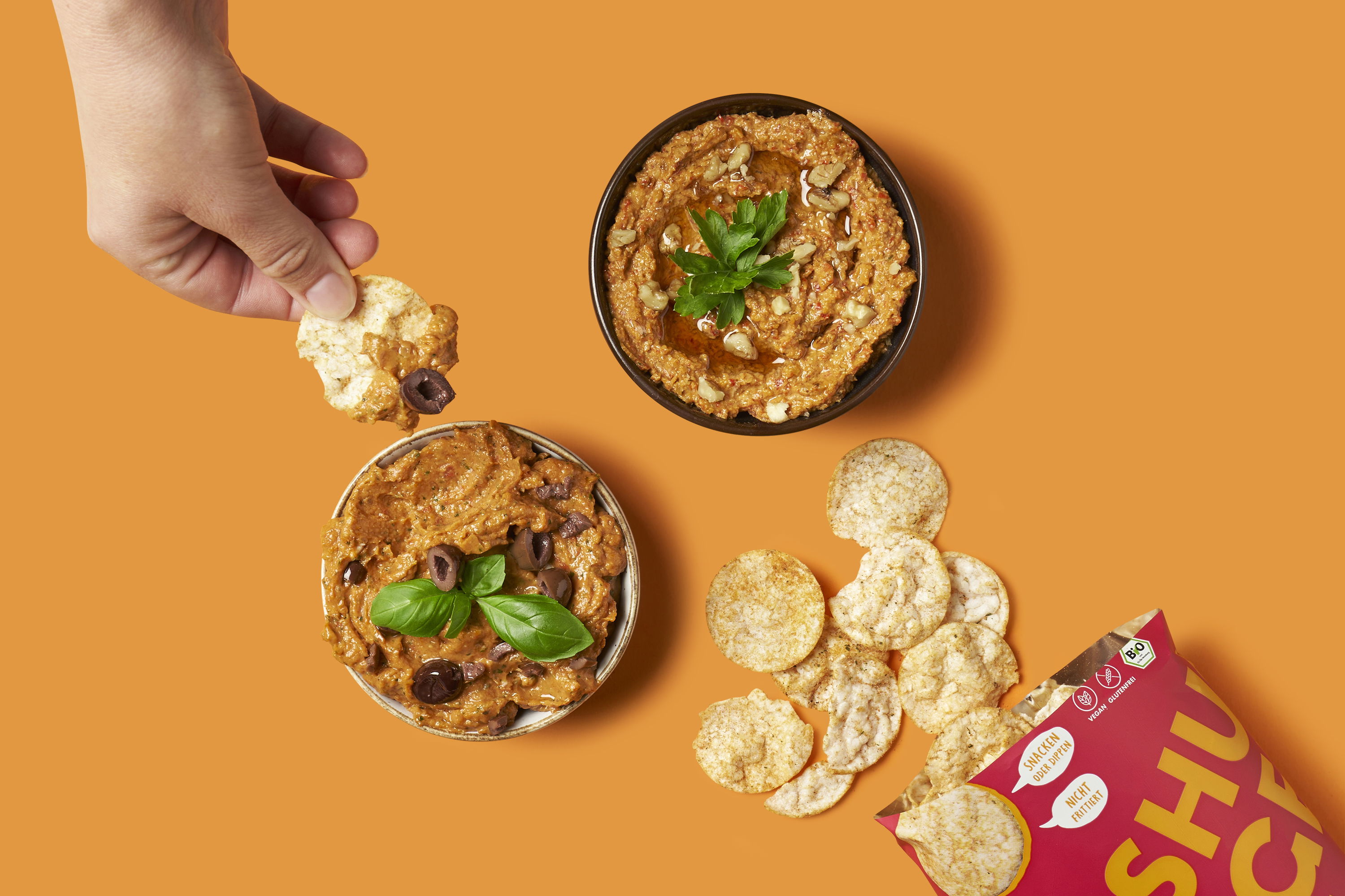 Paprika Walnuss Dip & Tomaten Feta Dip | Rezept Paprika Walnuss Dip & Tomaten Feta Dip | Rezept