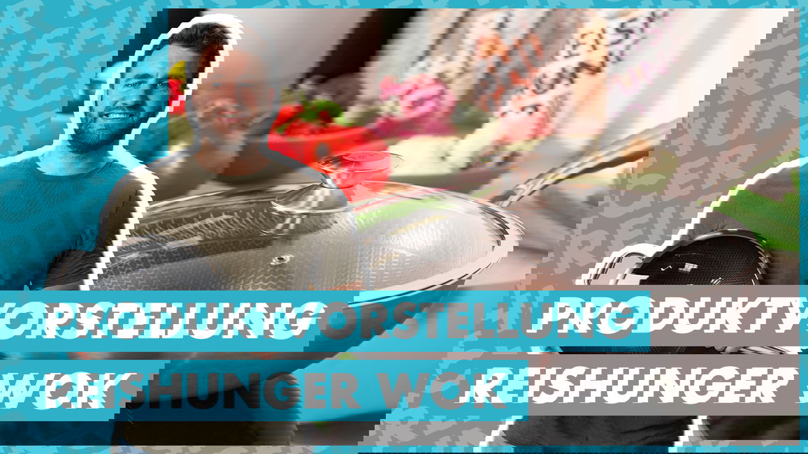 Wok kaufen 32cm Wok Pfanne mit Deckel REISHUNGER