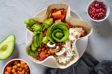 Wrap Veggie Bowl mit Basmati Reis
